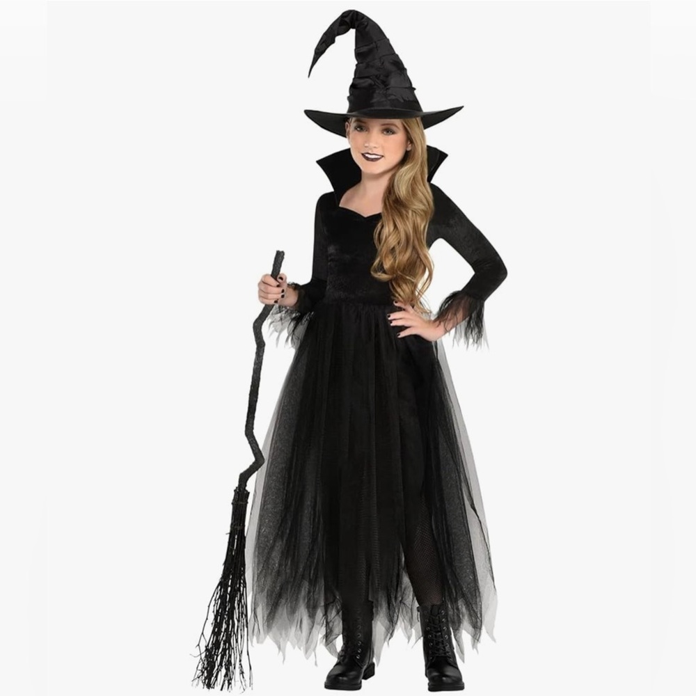 Enchanting Witch Costume - Black - NWT - Dress and Hat - 4-6 - Halloween